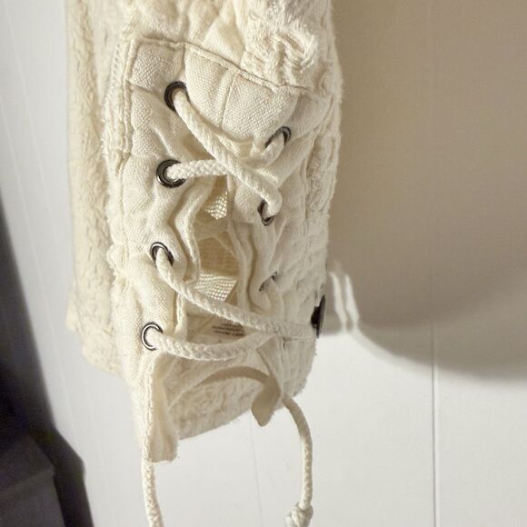 Free People Ivory Lace Crochet 3/4 Cropped Sleeve Jacket Size XS - Picture 7 of 11